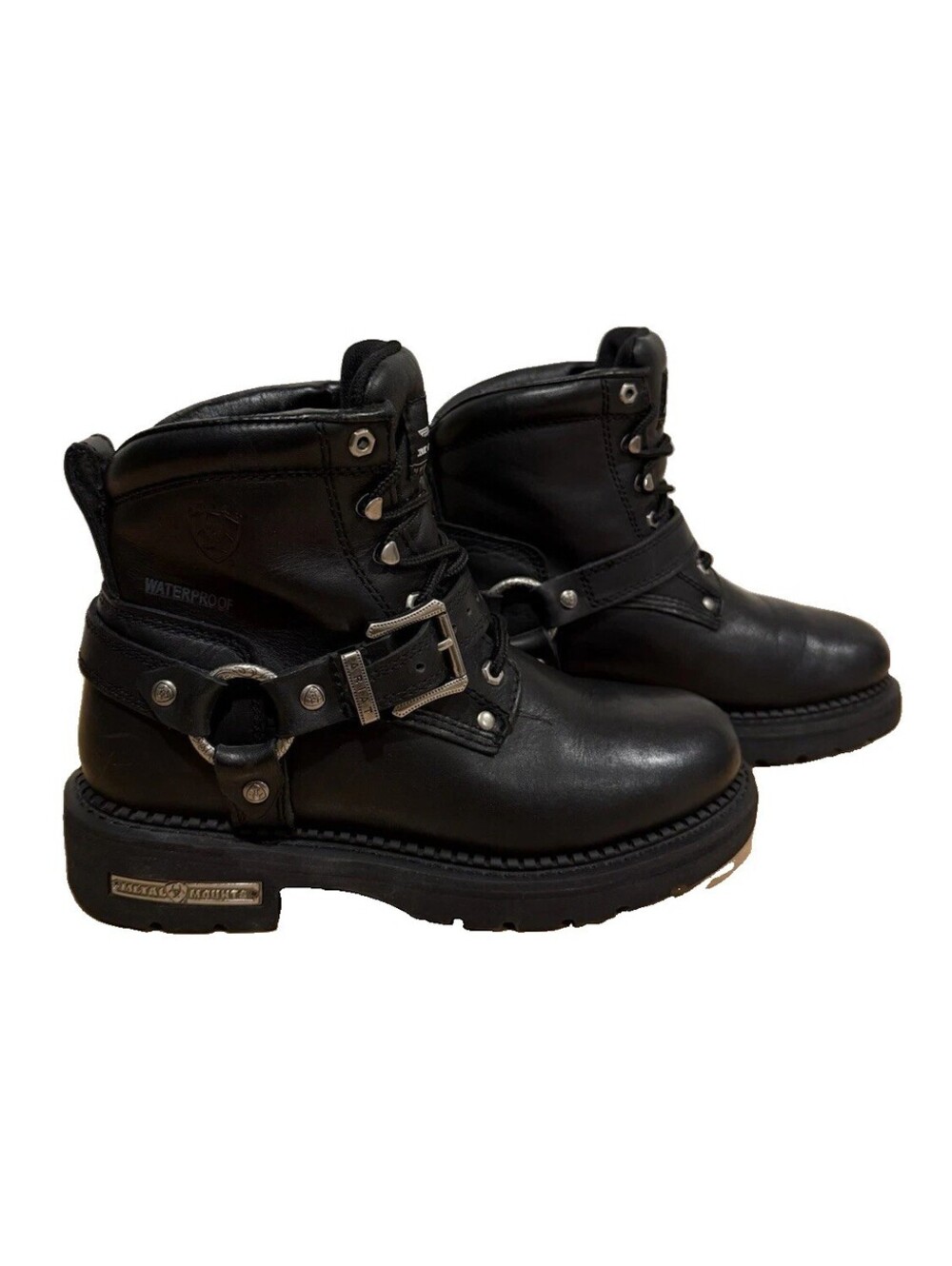 Ariat Metal Mounts Womens 7.5 B Leather Waterproof Motorcycle Harness Boots
